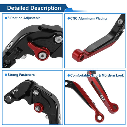 Short/Long Brake Clutch Levers for Aprilia RS660 (2020–2025) Black Red End