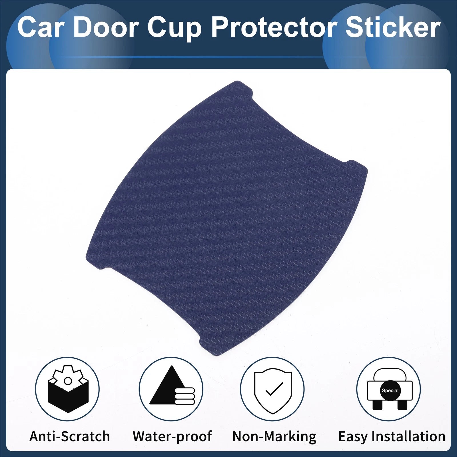3D Car Door Handle Scratch Protector for Universal Vehicles (90x100mm)