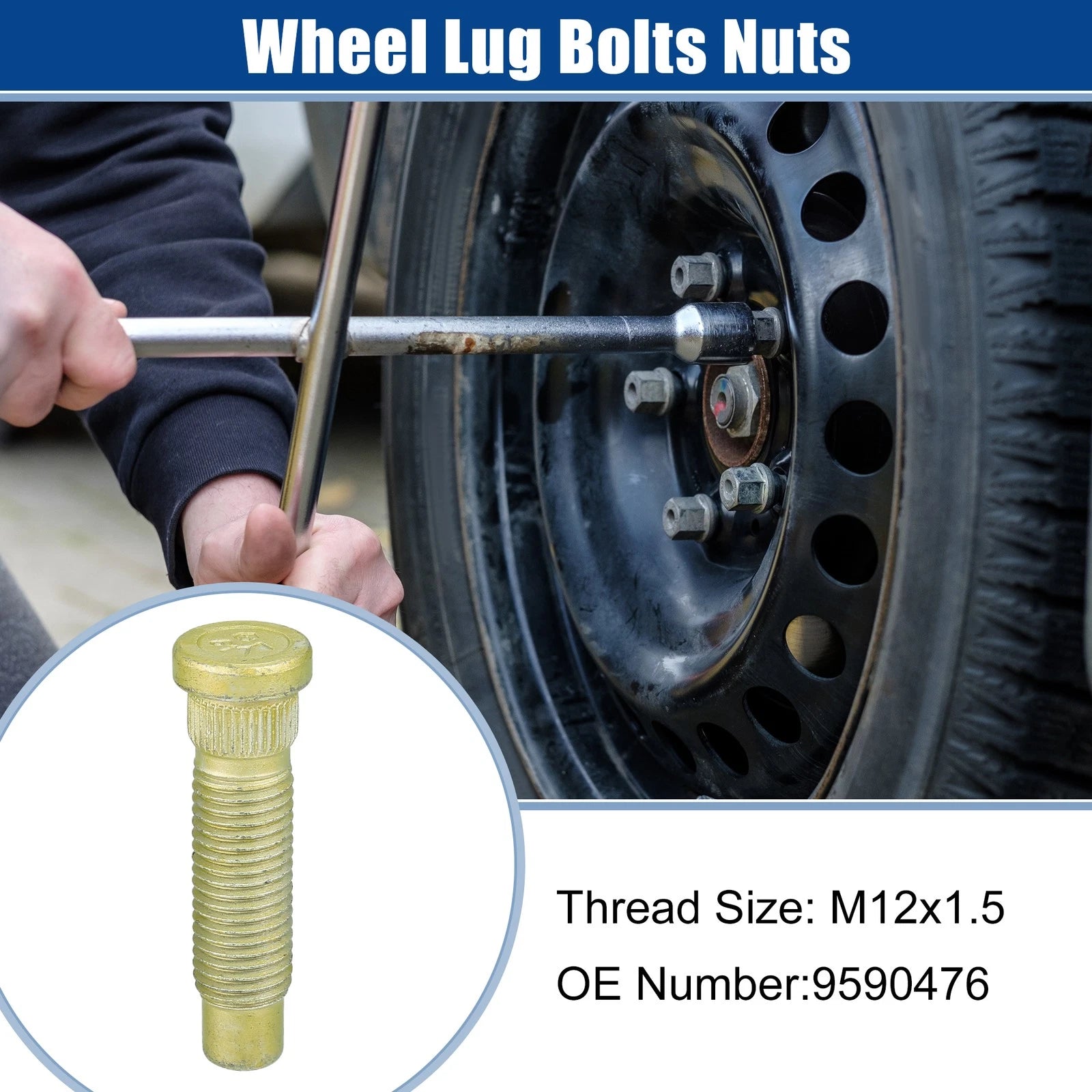 Wheel Lug Bolts Nuts Set Heavy Duty for Chevrolet (1997–2012)