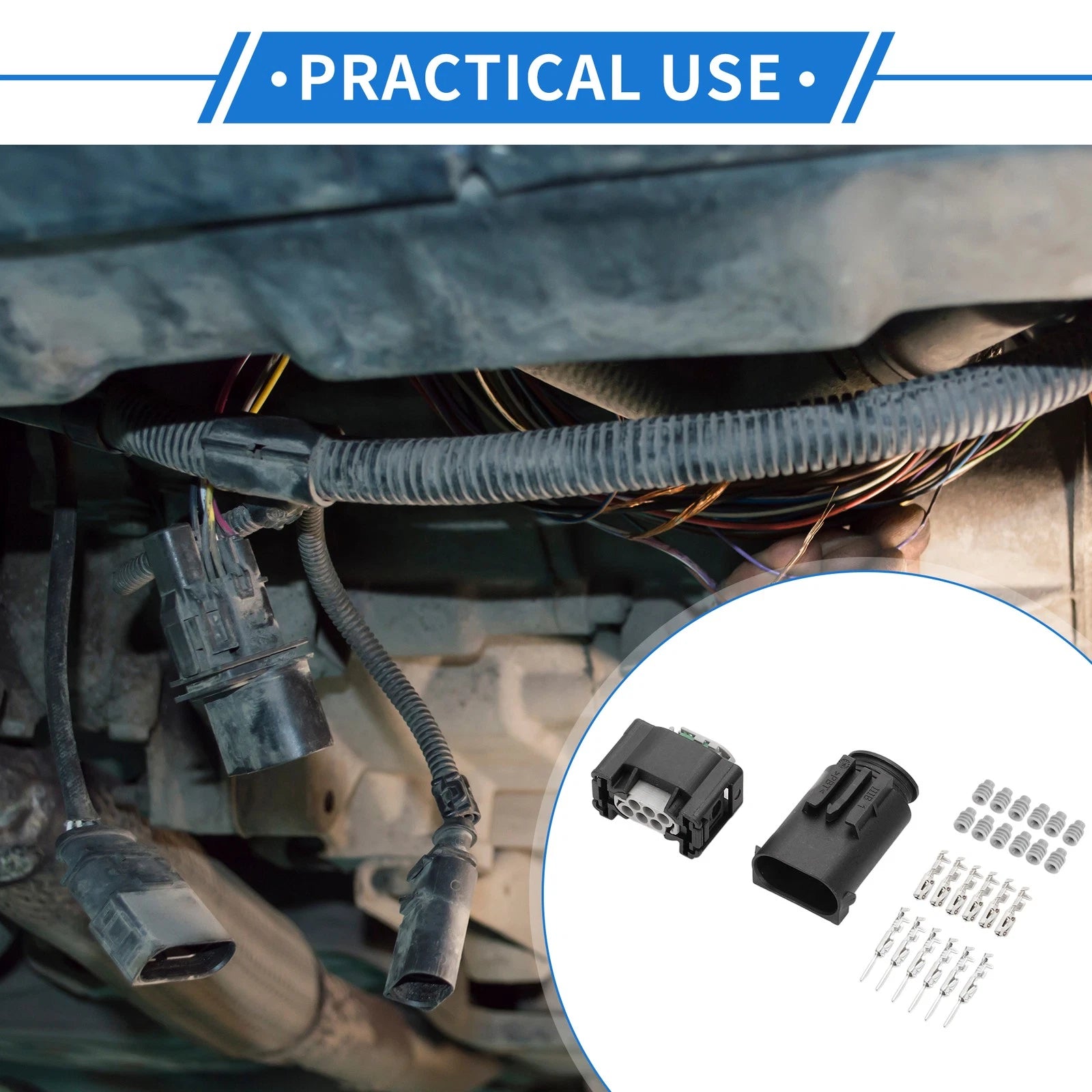 Throttle Connector Plug 6 Pin Replacement for Mercedes Benz BMW (1 Set)