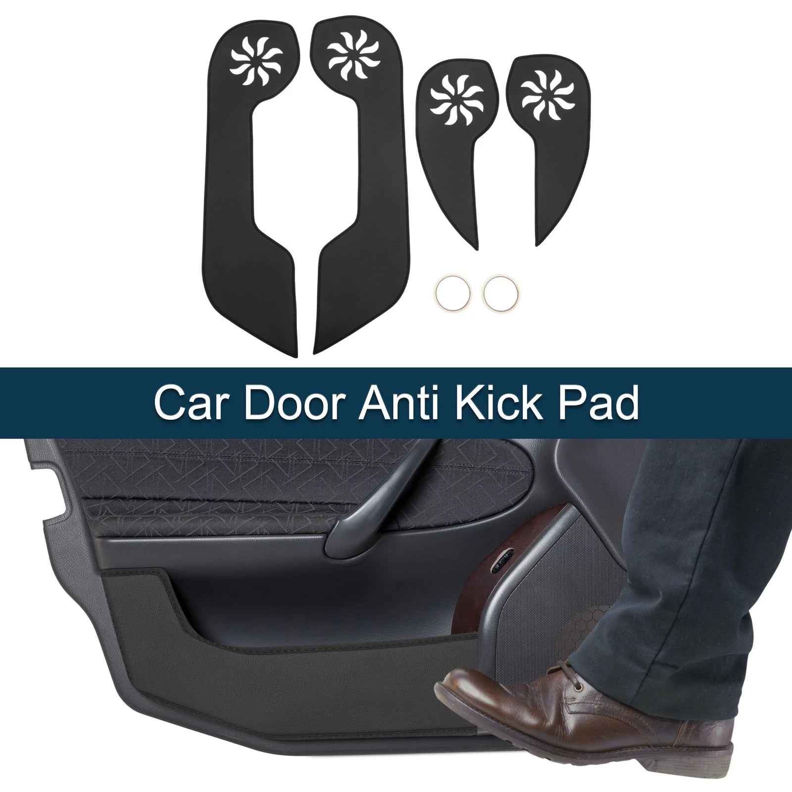 Door Anti Kick Pad Sticker Protector for Honda CRV (2007–2011) Black 1 Set