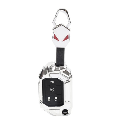 Remote Control Key Fob Cover Case for Jeep Wrangler (2018–2024) Gladiator (2020–2024) Silver