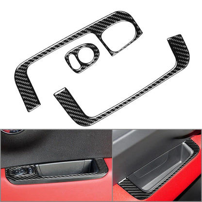 Carbon Fiber Interior Door Armrest Handle Panel Trim For Fiat 500 2012-2015