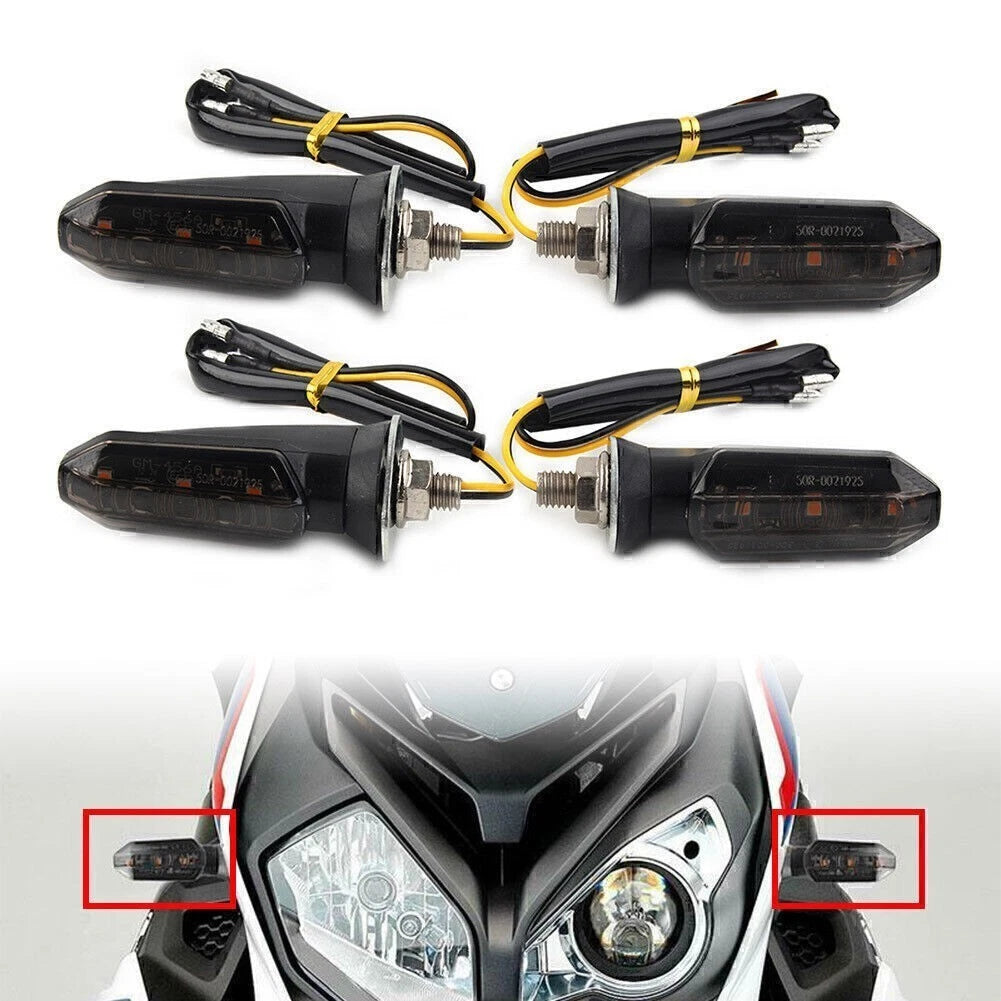 4X 12V LED Turn Signal Indicator Amber Blinker Light for Universal Motorcycle