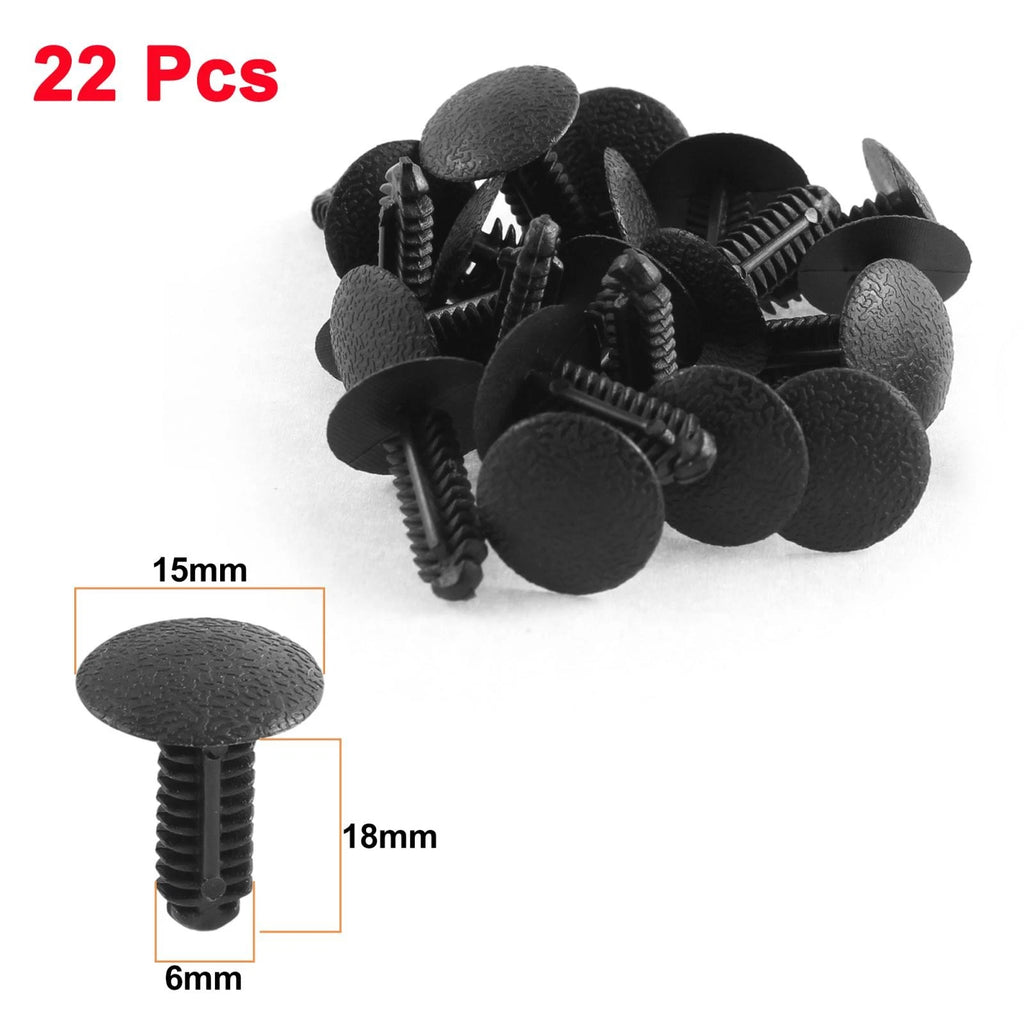 22 Pcs Black Plastic Push-Type Fasteners for Ford