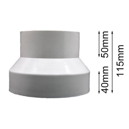 Round Pipe PVC Reducer Connector 100-200mm for Air Ducts