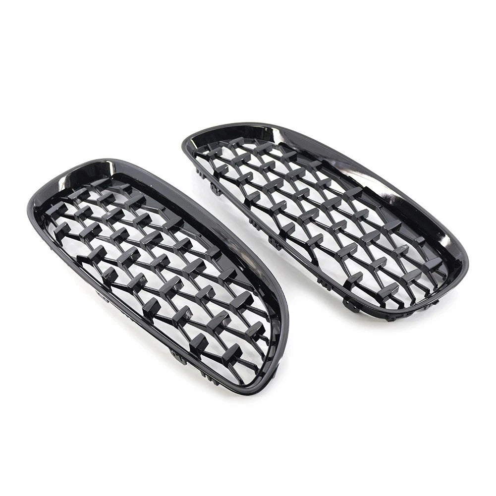 2X Front Upper Bumper Mesh Grille for BMW Z4 E89 (2009–2016) Gloss Black