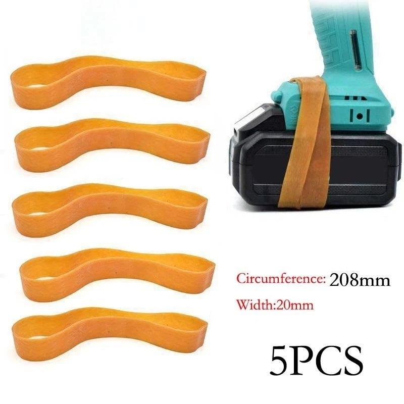 5 Pack Elastic Rubber Bands for Electric Tools (160mm Circumference)