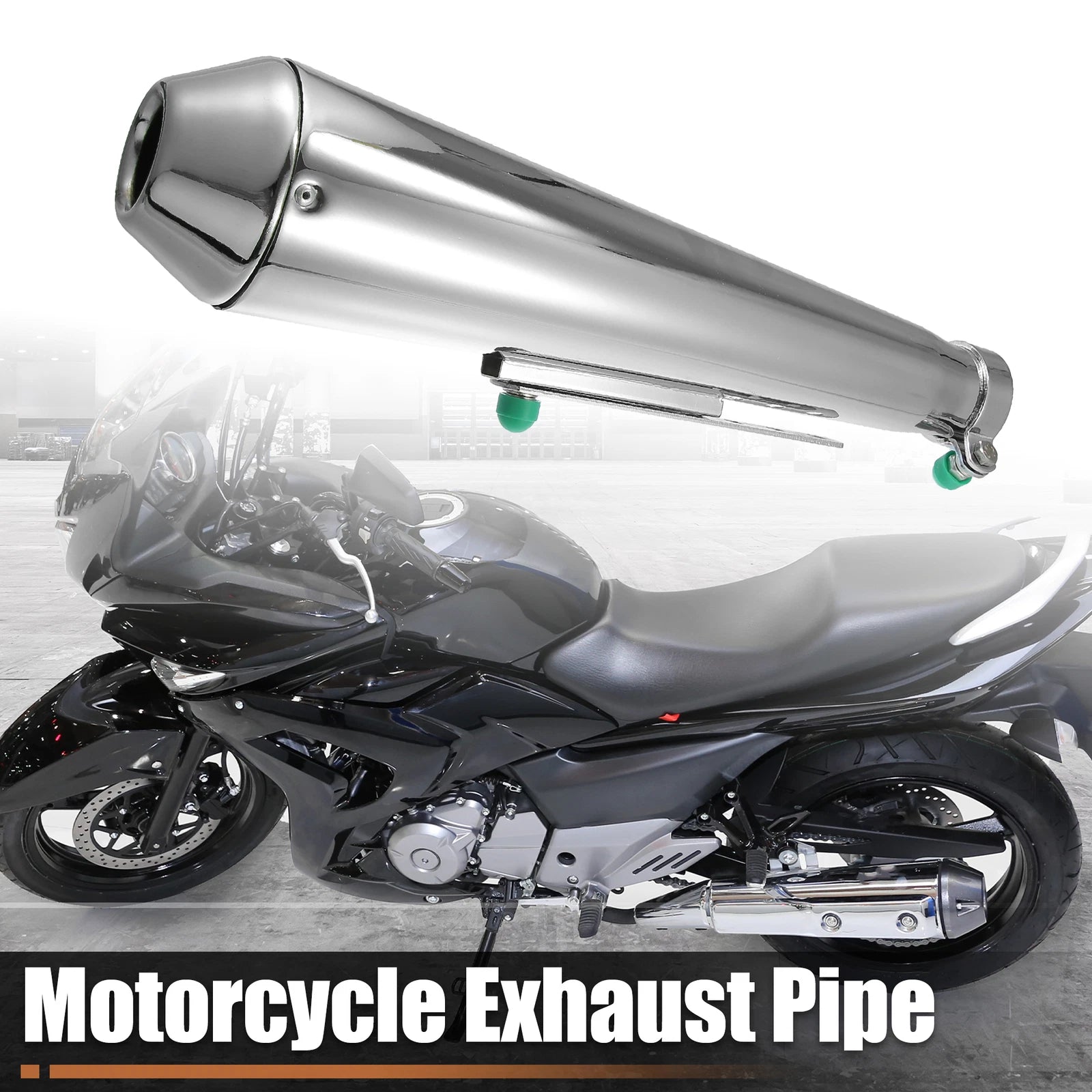 Exhaust Muffler Pipe for Motorcycle (1.42'' Inlet, Chrome)