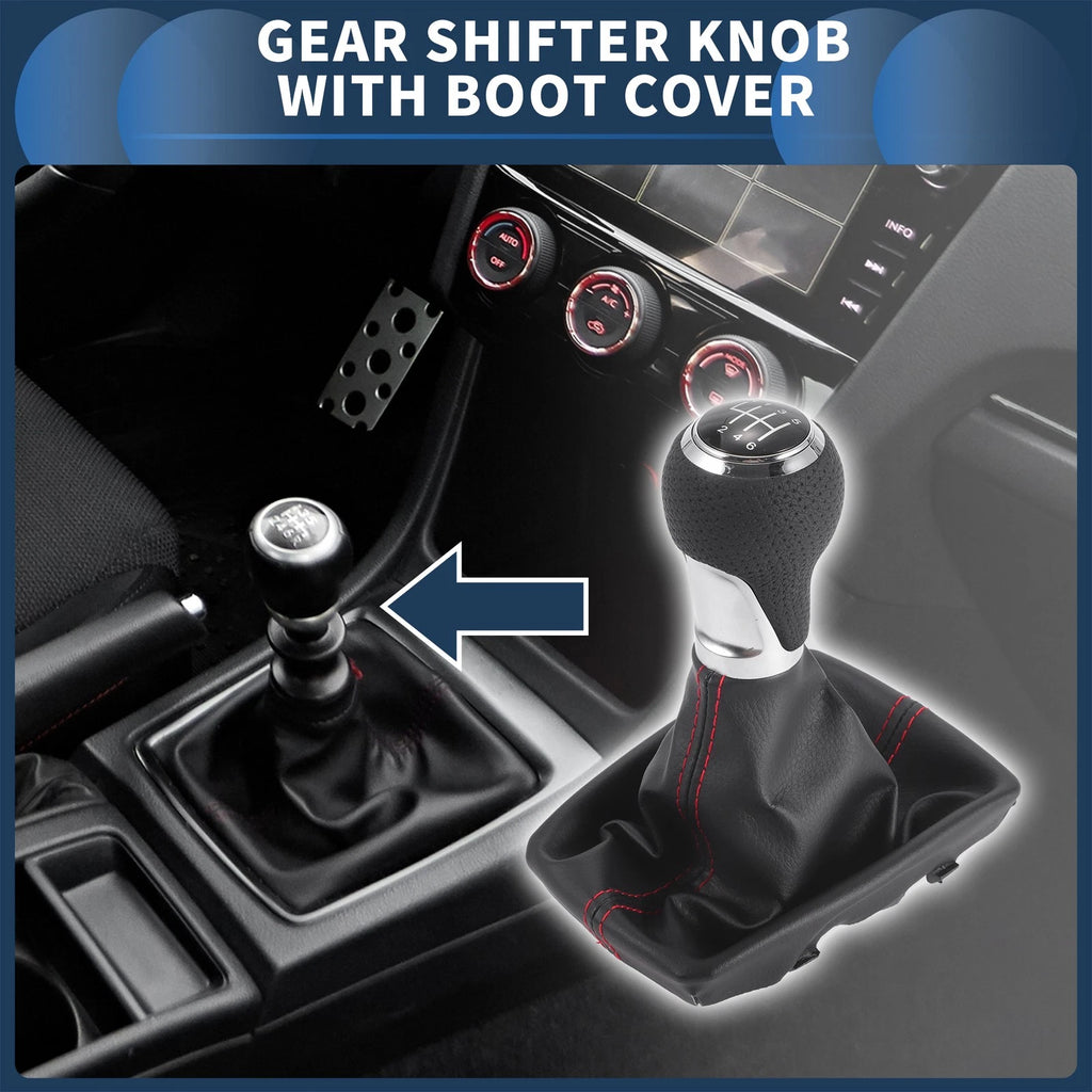 6 Speed Gear Shifter Knob with Cover Replacement for Audi A4 (2007–2008)