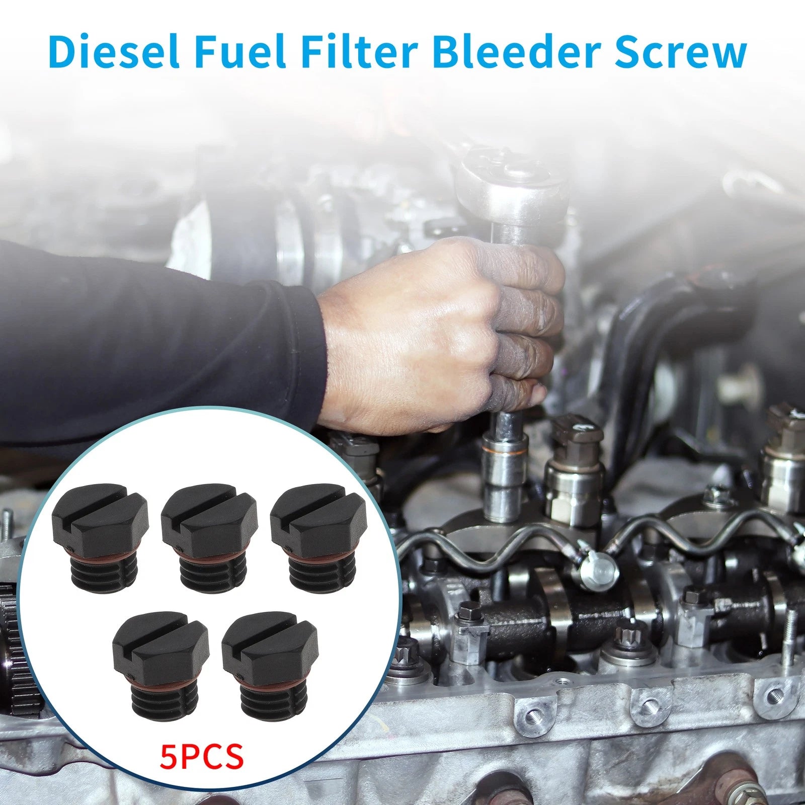 Diesel Fuel Filter Bleeder Screw 5 Pack for Chevrolet Silverado 2500HD (2001–2012)