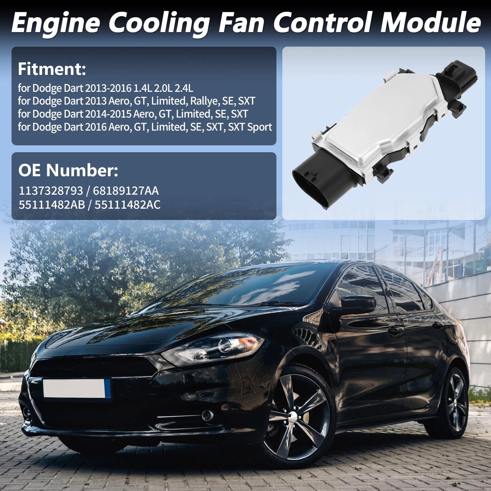 Engine Cooling Fan Control Module for Dodge Dart (2013–2016) No.1137328793