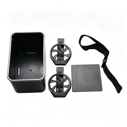 Armrest Storage Box with Tissue & Cup Holder for Universal Vehicles