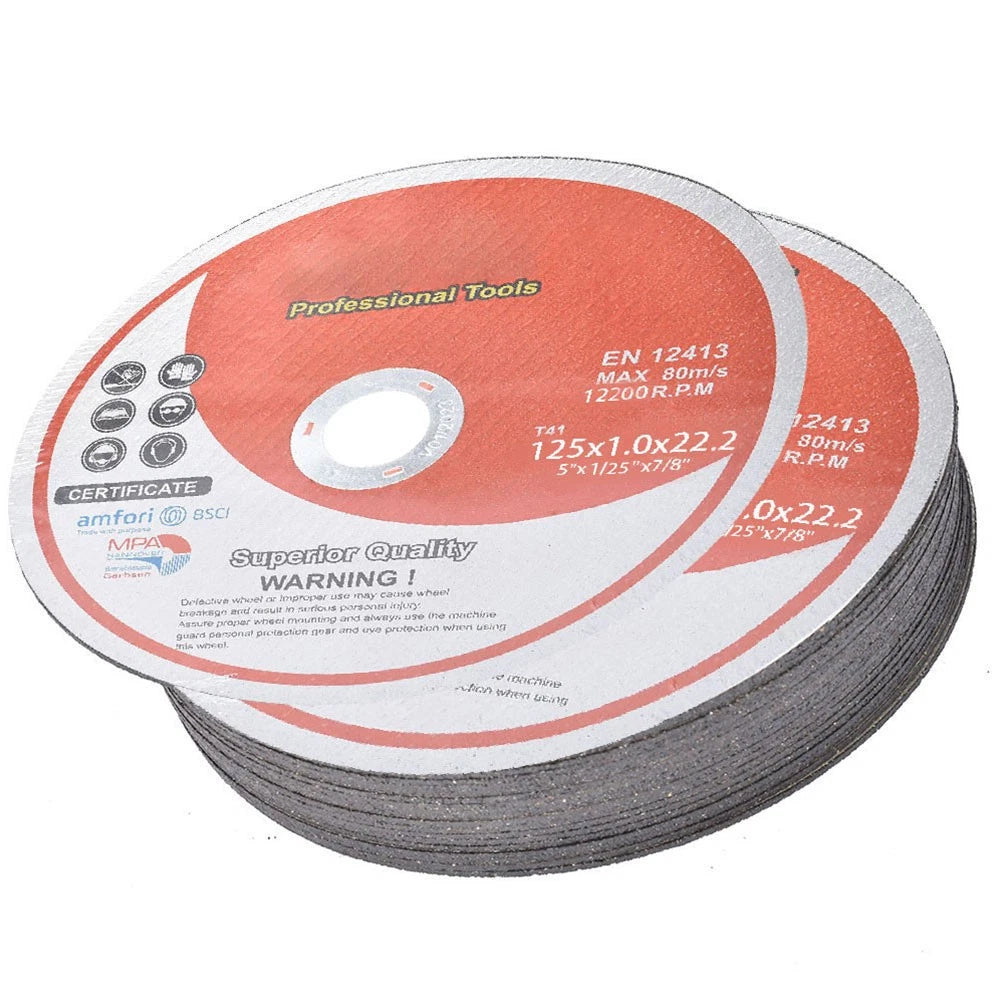 Cut-off Wheel 100 Pack 5"x0.040"x7/8" for Metal & Stainless Steel