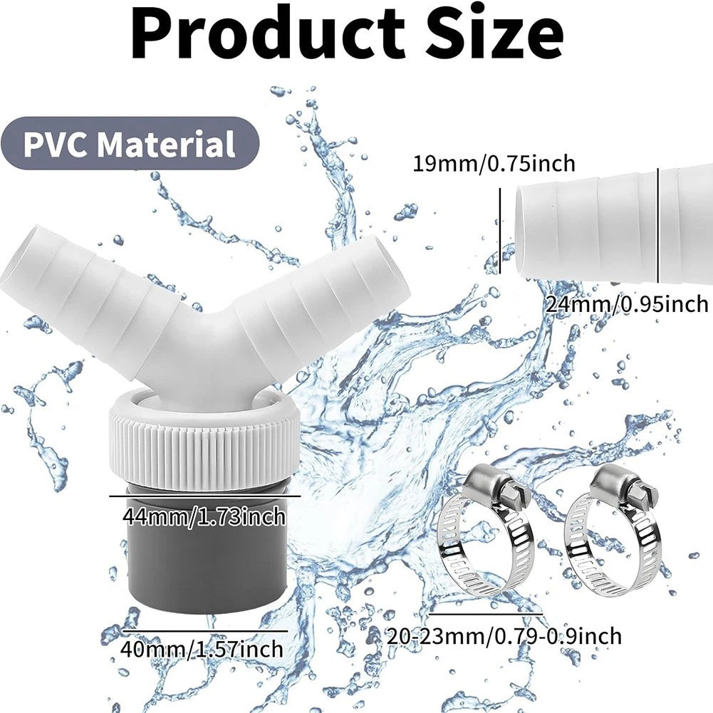 Y Hose Adapter for Washing Machine Drainage (PVC Material)
