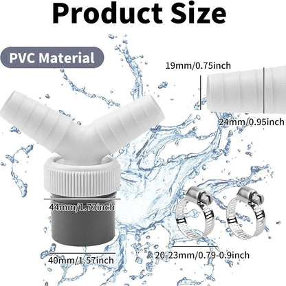Y Hose Adapter for Washing Machine Drainage (PVC Material)
