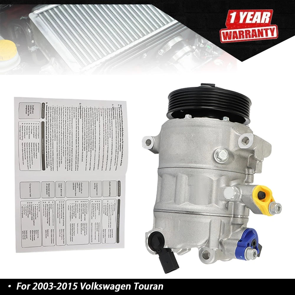A/C Compressor + Clutch for Volkswagen Touran (2003–2015)