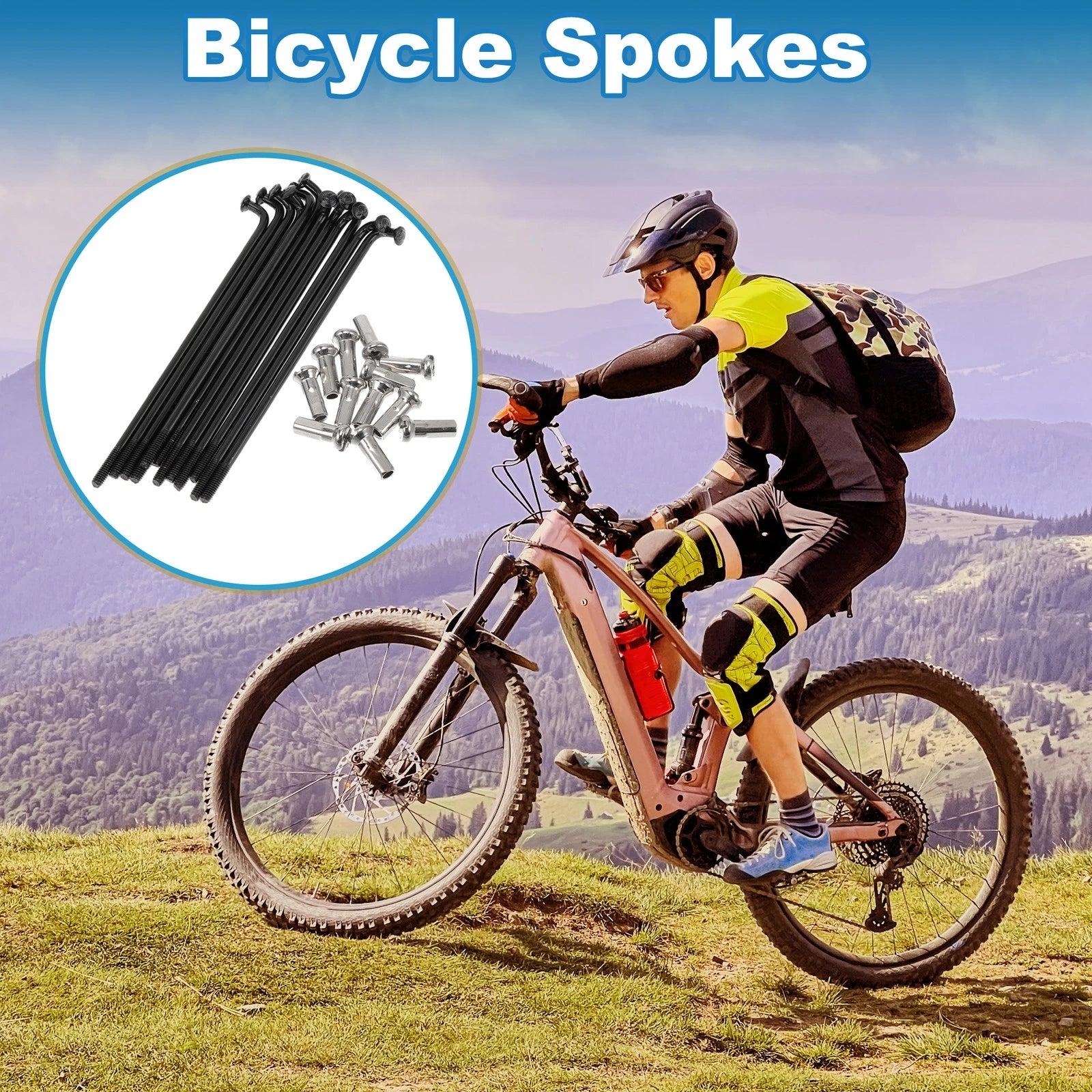 Bicycle Spokes Nipple Set 304 Stainless Steel 69mm for Universal Use