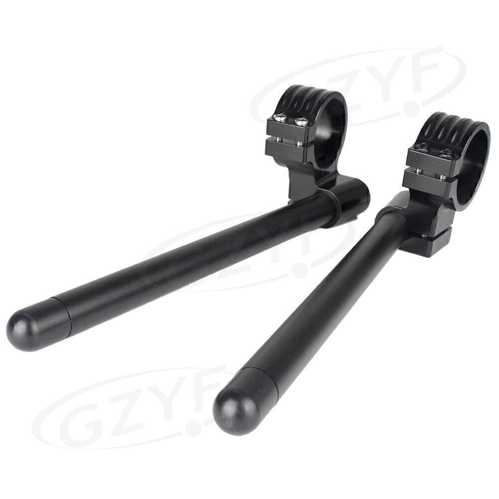 2X Clip On Handlebar Replacement for Motorcycle 50MM Fork Tube Black