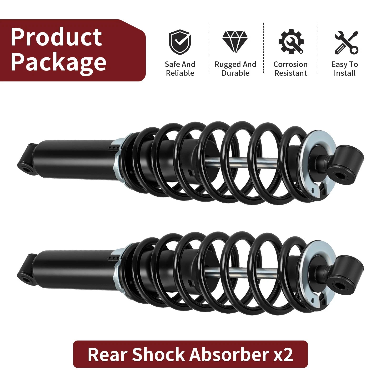 Set of 2 Rear Shock Absorbers for Polaris Sportsman X2 550 (2010) 7043569 7043813