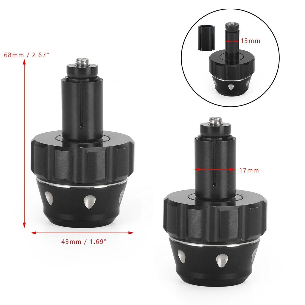 Bar End Weight Plugs for Universal Motorcycle 22mm 7/8" (CNC, Black)