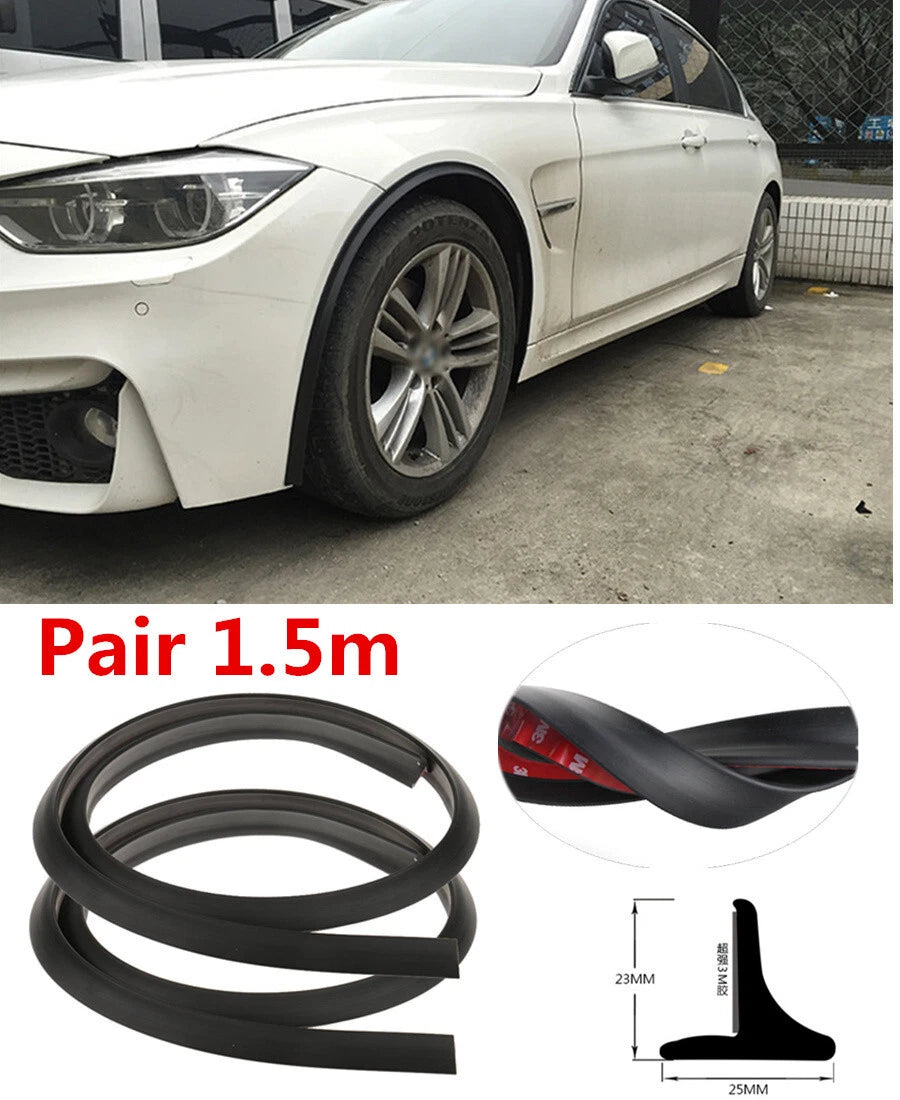 2Pcs Rubber Fender Flare Protective Strip for Universal Car