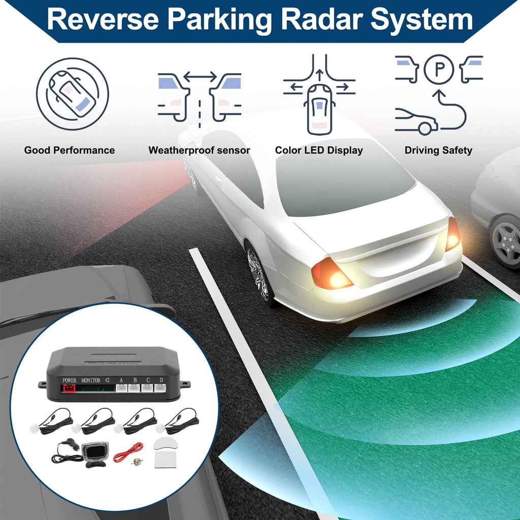 4X Parking Sensors for Car Auto Vehicle Reverse Backup Radar System