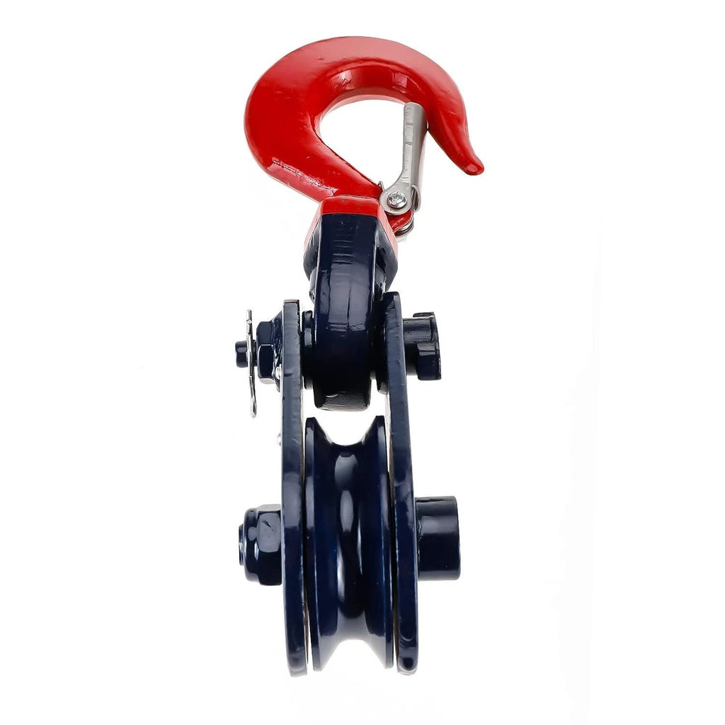 2 Ton Snatch Block w/ Hook Latch for Wrecker Roll Back Recovery (3" Sheave)