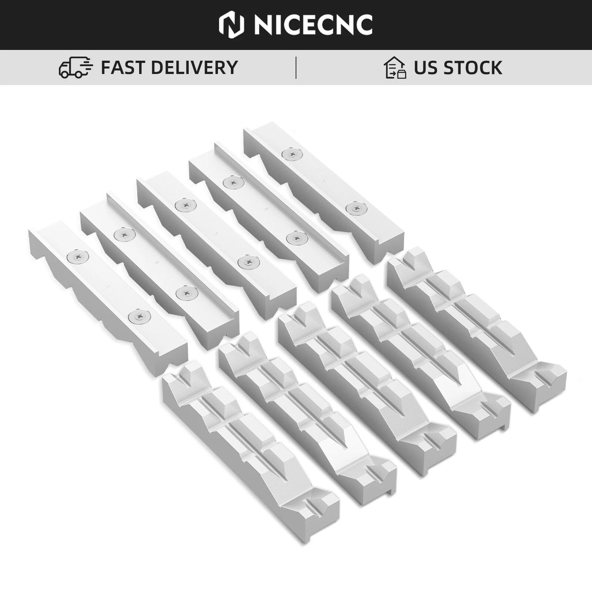 Set of 10 Soft Jaws for Kurt Type Vise 8"x1.38"x1.181"