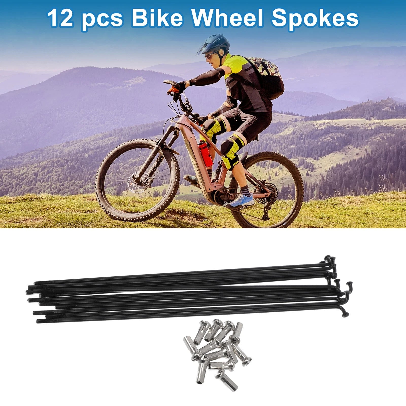 Bicycle Spokes Nipple Set 304 Stainless Steel 14G 152mm for Universal Use