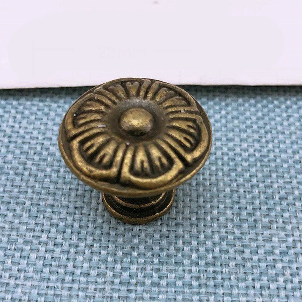 5Pc Antique Bronze Flower Drawer Knob for Jewelry Box Cabinet Door