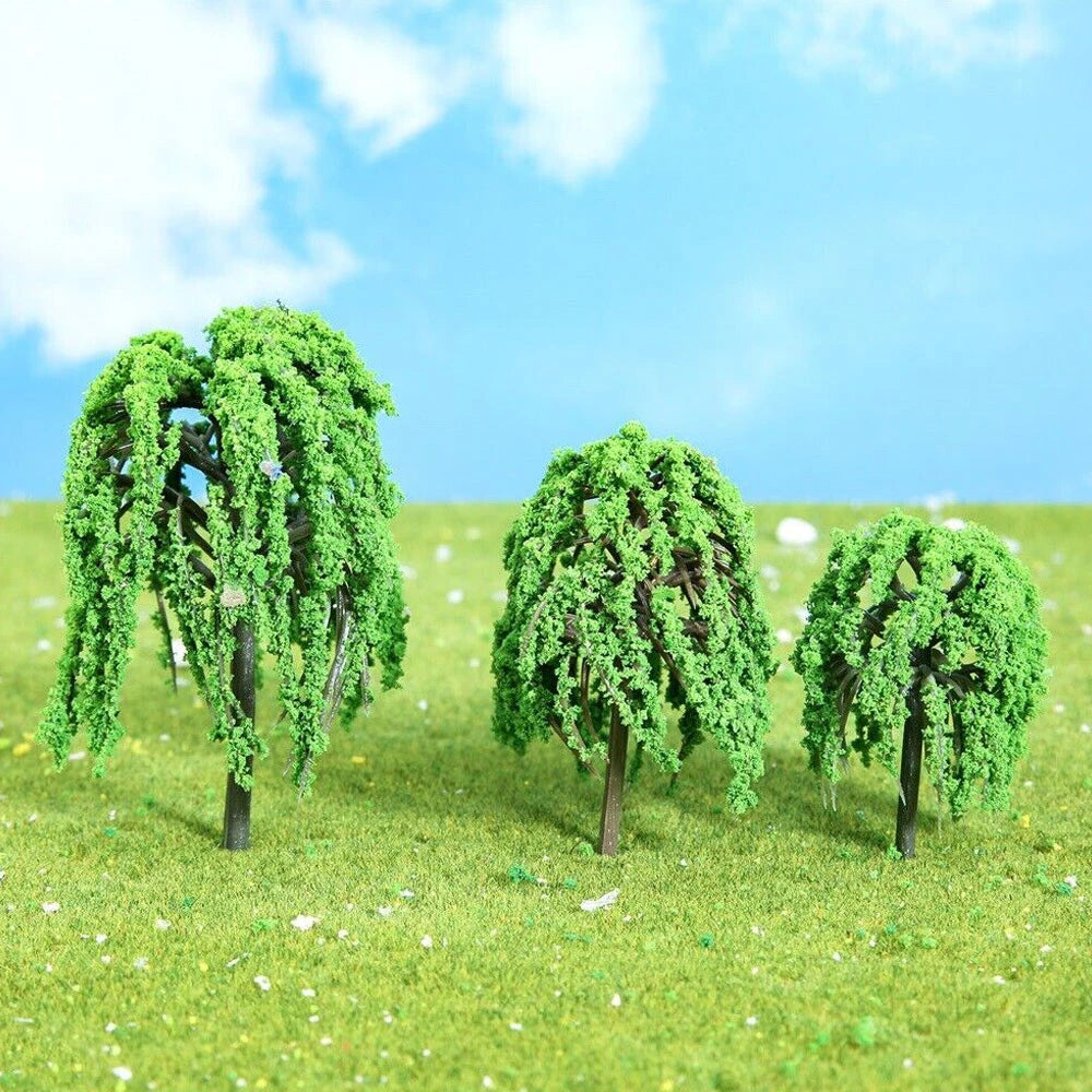 20pcs Mixed Size Willow Trees for Model Train Scenery