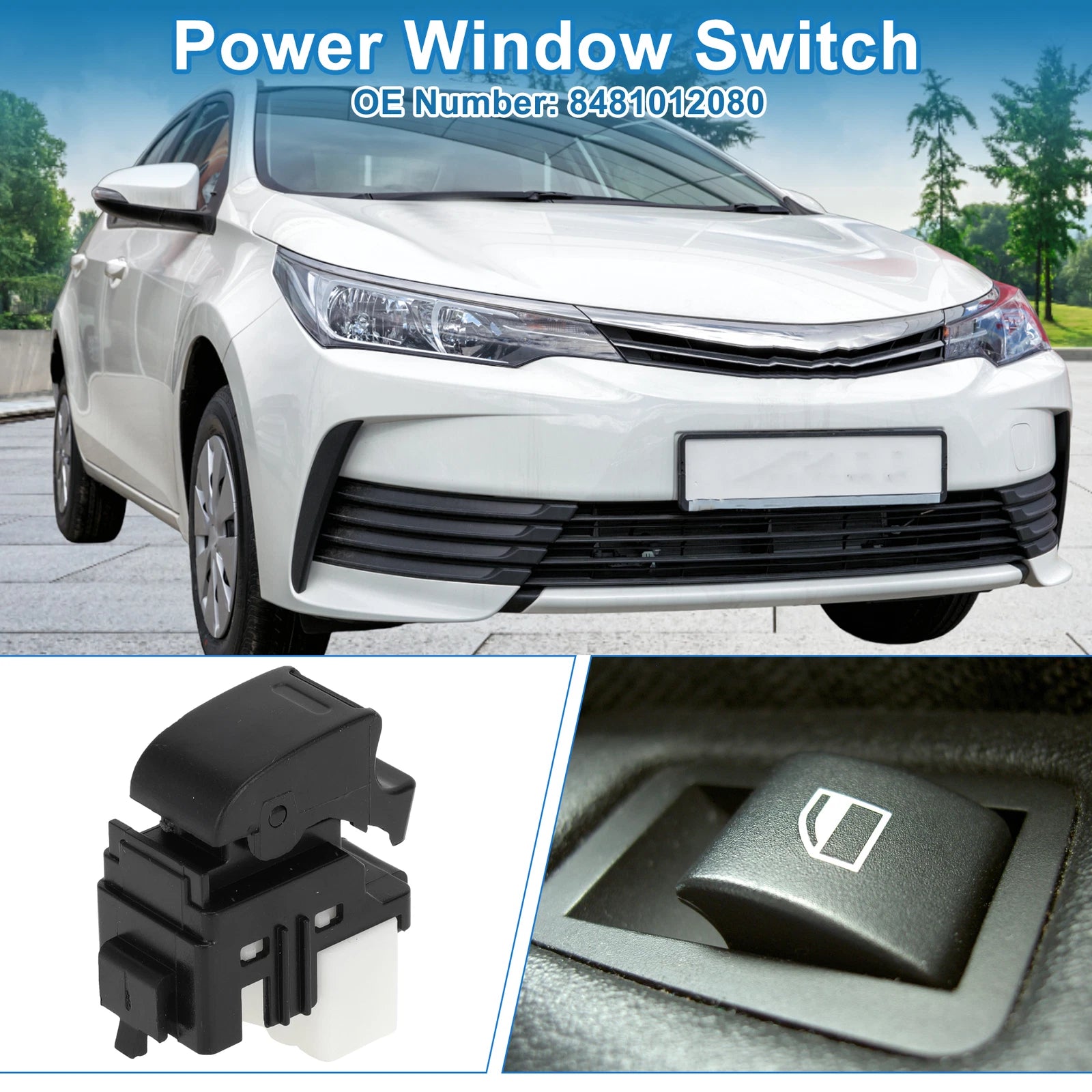 Passenger Side Power Window Switch for Toyota Camry Corolla RAV4 (2012–2020)