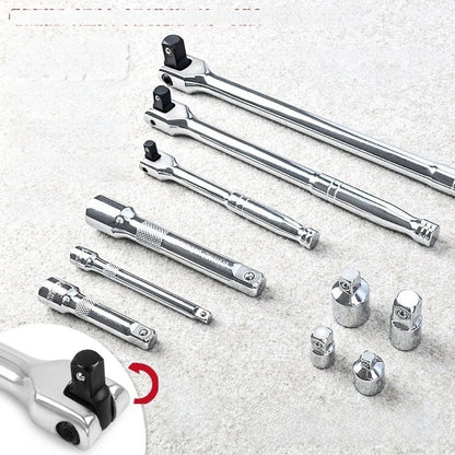 10 Pc Swivel Bar Wrench Kit Includes Adapter Sockets for 1/4 3/8 1/2 Inch Tools