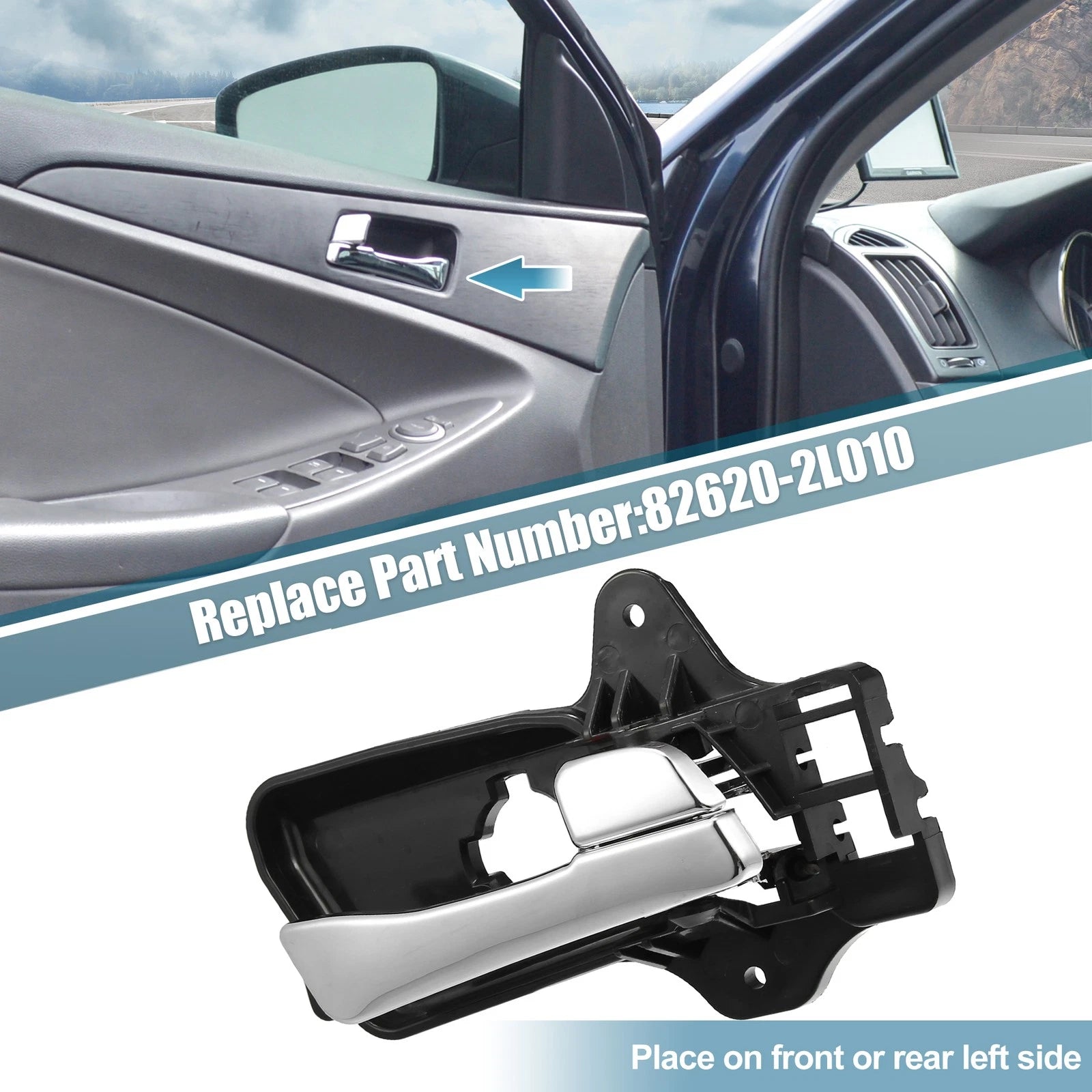 Interior Front Right Door Handle Covers Trim Replacement for Hyundai Elantra (2011–2018)