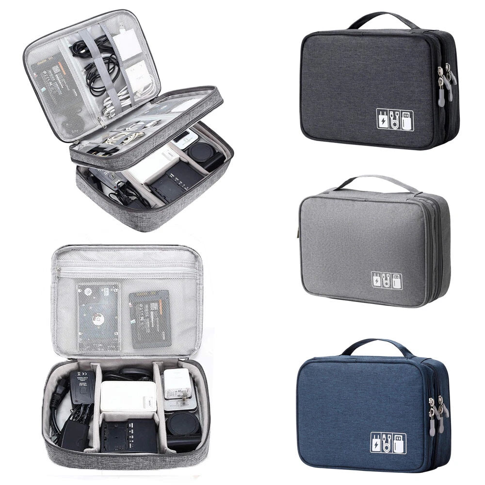 Portable Electronic USB Organizer Travel Cable Storage Bag