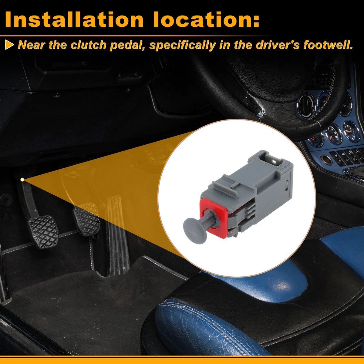 Clutch Actuator Switch for Opel Agila A (2000–2007) V40730068 2 Pin Gray