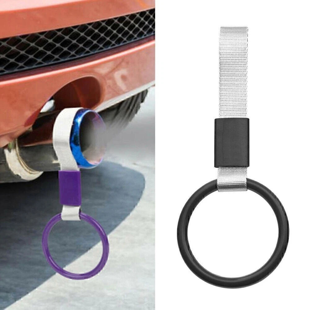 Tsurikawa Ring Handle Strap Charm for JDM Subway Train Bus (Round, Black)
