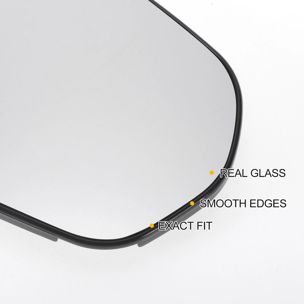 Right Side White Heated Convex Mirror Glass for Ford Fiesta (2017–2023)