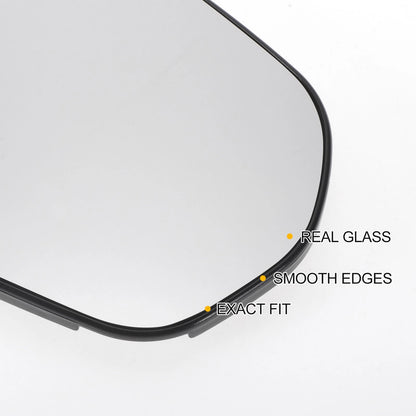 Right Side White Heated Convex Mirror Glass for Ford Fiesta (2017–2023)