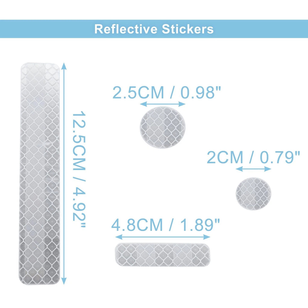 Reflective Helmet Stickers Set for Bicycle Motorcycle Car PET Silver Tone (14PCS)