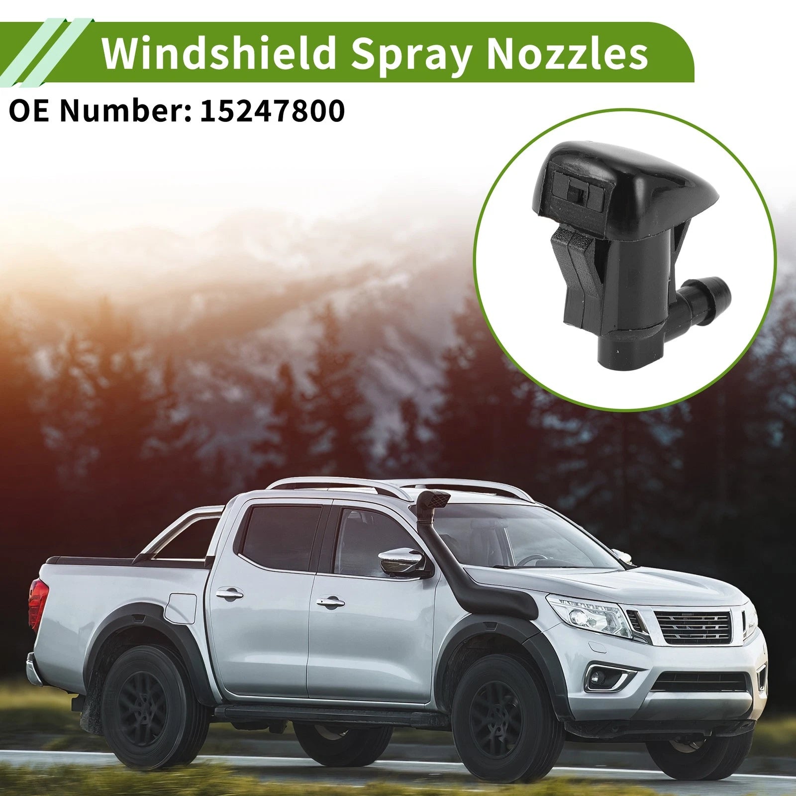 Windshield Washer Nozzle with Hose Connector for GMC Sierra (2007–2019)