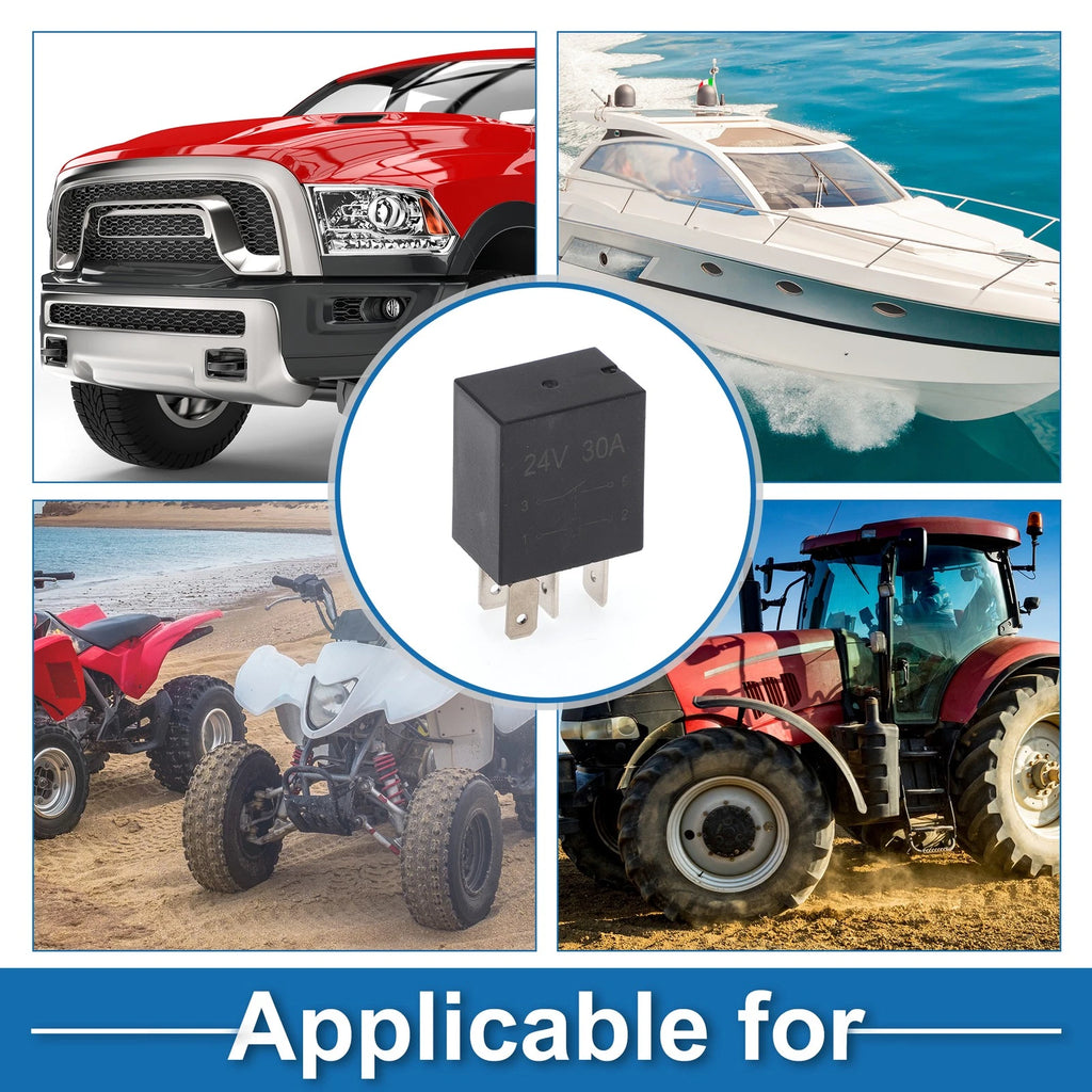 1 Pc 30A 4-Pin Waterproof Auto Relay for Universal Applications (24V)