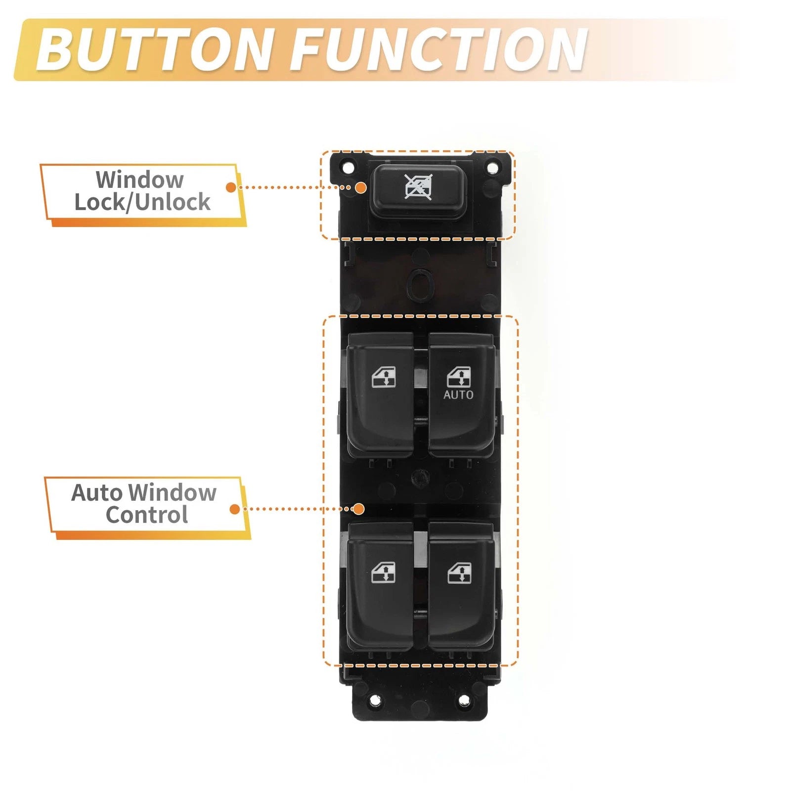 Front Right Power Window Switch for Hyundai i20 (2008–2013) No. 935701J100