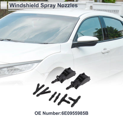 Set of 2 Windshield Washer Nozzles for VW (No. 6E0955985B)