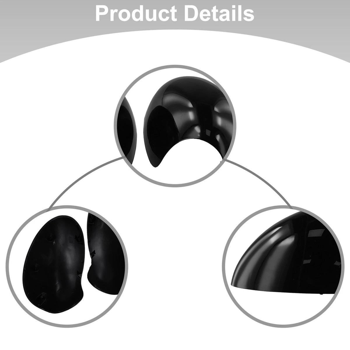 Black ABS Side Mirror Cover Cap for MINI For Cooper R55 R56 R57 R58 R59 R61