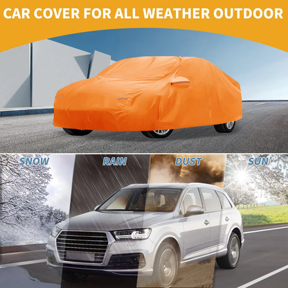 Waterproof Car Cover for Tesla Model Y (2020–2023) - Orange Cotton, Zipper