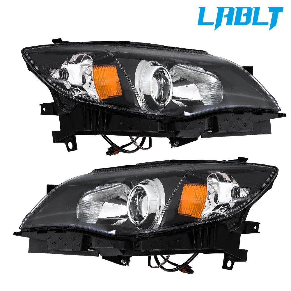 Set of 2 Halogen Headlights with Black Trim for Subaru Impreza (2008–2011)