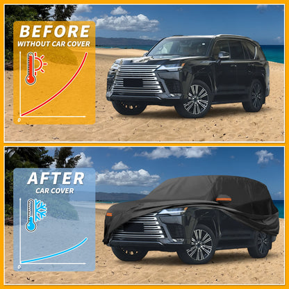 Waterproof Car Cover for Lexus LX (190T-PU, Black)