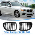 Front Upper Bumper Grille Pair Gloss Black for BMW X1 E84 (2009–2015)